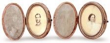1860s HUSBAND & WIFE Tinted Albumen Photos in Velvet Cases ~ Estate Find picture