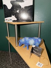 CowParade Wisconsin Winter #7752 2007 Blue Snowflake Cow Sparkles NEW In Box picture