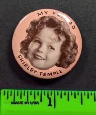 Vintage Shirley Temple Kid Actress Pinback Pin picture