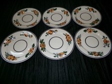 6 Syracuse China Peasantry O.P.CO. RR ? Dessert Plates + More Mismatched Wedding picture