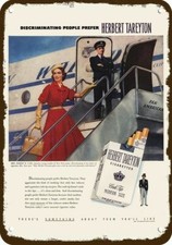 1952 HERBERT TEREYTON CIGARETTES Vintage Look DECORATIVE METAL SIGN - PAN AM JET picture