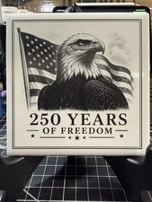 250 Years of Freedom Eagle Ceramic Tile Engraved Patriotic USA 1776-2026 picture