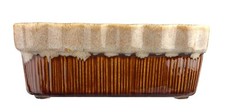 Vintage USA Brush Pottery J4-8 Brown Drip Rectangular Planter 8.5 x 5 x 3.5