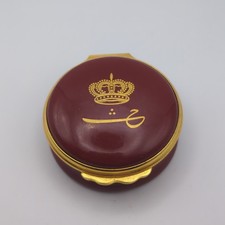 Halcyon Days Trinket Box Arabic England Crown Yemen Gold Accent Rare UK Made picture