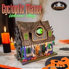 FG Square Cycloptic Manor All Seeing Eye Spooky Halloween Village Decor 10x7x12