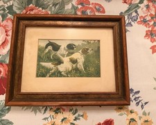 VINTAGE 1970s Framed Art: Hunting Pointers/Setters picture