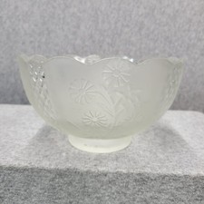 Vintage Floral Daisy Design Satin Frosted Glass Light Lamp Shade 3” Fitter picture