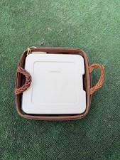 Longaberger Small Square Serving Basket Featuring Braided Handles and Lid picture