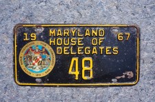 1967 MARYLAND License Plate - HOUSE OF DELEGATES Political # 48 picture