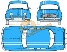WHITE STRIPES KIT FOR RENAULT DAUPHINE GORDINI STICKER CAR BD108 picture