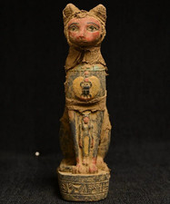 Authentic Ancient Egyptian Antique Rare Goddess Bastet Statue Figurine BC picture