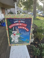 Vtg Rare Christopher Radko Shiny Brite Peppermint Snowman Cookie Jar New In Box picture
