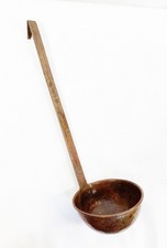 Vintage Copper Ladle Spoon Hand-Hammered 15in picture