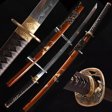 Exquisite Japanese Samurai Sword Clay Tempered T10 Steel Katana Deer Theme Sword picture
