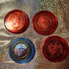 Casino Silver Strikes Halloween Assortment 4pc Red & Blue Caps picture