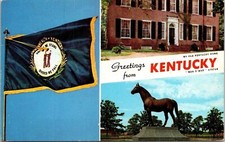 Greetings From Kentucky KY Postcard Multiview Cancel PM WOB Note Curteich VTG picture