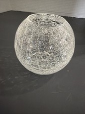 clear crackle glass Vase Or Candle Holder picture