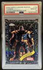Topps 2025 Chrome Marvel Thanos #158 Spider Web Refractor PSA 10 /399 picture