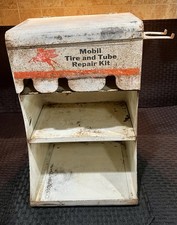 1940- 1950 Vintage Mobil Tire and Tube Repair Kit Display Cabinet picture