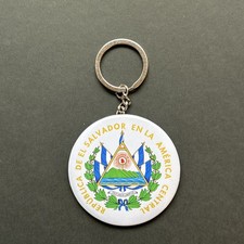 LLAVERO Escudo Nacional de EL SALVADOR Handmade Keychain 2.28 inch/58mm Diameter picture