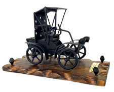 Oldsmobile 1903 Model Small Metal Wood Base Folk Art Made in Spain Black Vintage picture