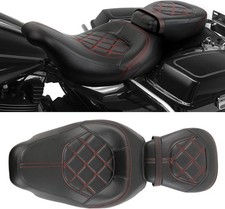 Low-Profile Driver Passenger Seat Pillion Set Compatible with Harley Touring Roa picture