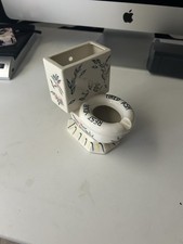 1954 St Pierre & Patterson's - Ceramic Toilet-Shaped Ashtray & Cigarette Holder picture