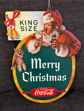 Coca-Cola Santa HappyHolidays Die-Cut Hanging Sign 