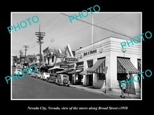 Nevada City Nevada View Of Stores On Broad St c1950 Old Large Historic Photo picture