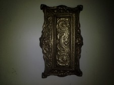 Vintage Solid Brass Stamp Box Desk Footed French Depose Ornate India Inkwell picture