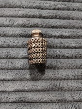 Vintage Miniature Perfume Bottle Metal Mesh Chain Link Screw Top Dauber MCM picture