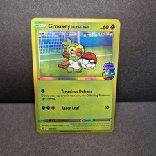 Japanese Style Grookey on the Ball Pokemon Football Custom Art Card picture
