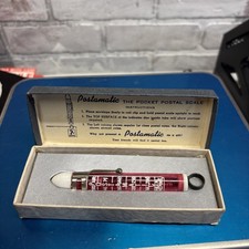 Vintage 1950's Postamatic Red Pocket Postal Scale W Box picture