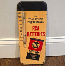 RCA Vintage Batteries Advertising Thermometer Metal Sign picture