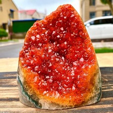 2.09LB Rare natural yellow crystal cluster flower yellow crystal block repair picture