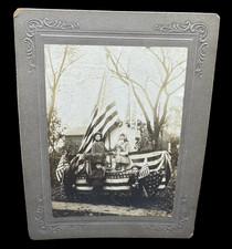 Antique Parade 4th Fourth July Photo 1911 Float American Flags Patriotic 8 x 6