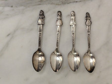 Set of 4 DIONNE QUINTUPLETS Silverplate SPOON Carlton 1930s Palmolive promo Girl picture