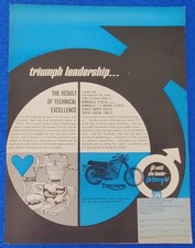 1967 Triumph Bonneville T120R Ad 650 Twin Meriden British Biker Garage Decor UK picture