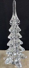 Vintage Clear Crystal Art Glass Christmas Tree Figurine 11.5” picture