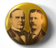 William McKinley Theodore Roosevelt 1896 Campaign- pin pinback button picture