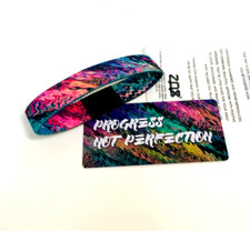 ZOX **New PROGRESS NOT PERFECTION** Medium Single New IN PKG Wristband w/Card picture
