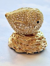 Estée Lauder 2004 LITTLE CHICK Solid Perfume Compact by Judith Leiber w/ nest picture
