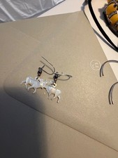Moose earrings - white - barely used picture