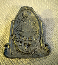 Antique Metal Clip Holder w/ Embossed Engraved “Mérőszakis” Text bx1 picture