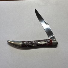Vintage 1972 Case XX Red Jigged Bone Large Texas Toothpick Knife 61093-Near Mint picture