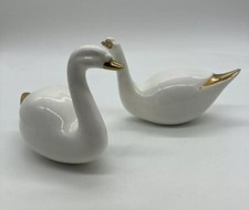 Vintage Set of 2 Ceramic Swans Made in Japan picture