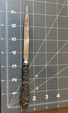 Vintage Gorham Sterling Silver Handle Letter Opener Lily Floral Stainless Blade picture