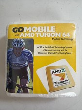 Vintage AMD Turion 64 Launch Team Compressed T Shirt Size L Lance Armstrong picture