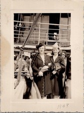 Pretty Classy Women Aboard a Boat Ship in Canada Snapshot 1948 Vintage Photo picture