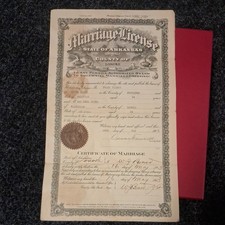 Antique 1923 Marriage Certificate Lonoke County, AR May 16th 1923 Tanner & Jones picture